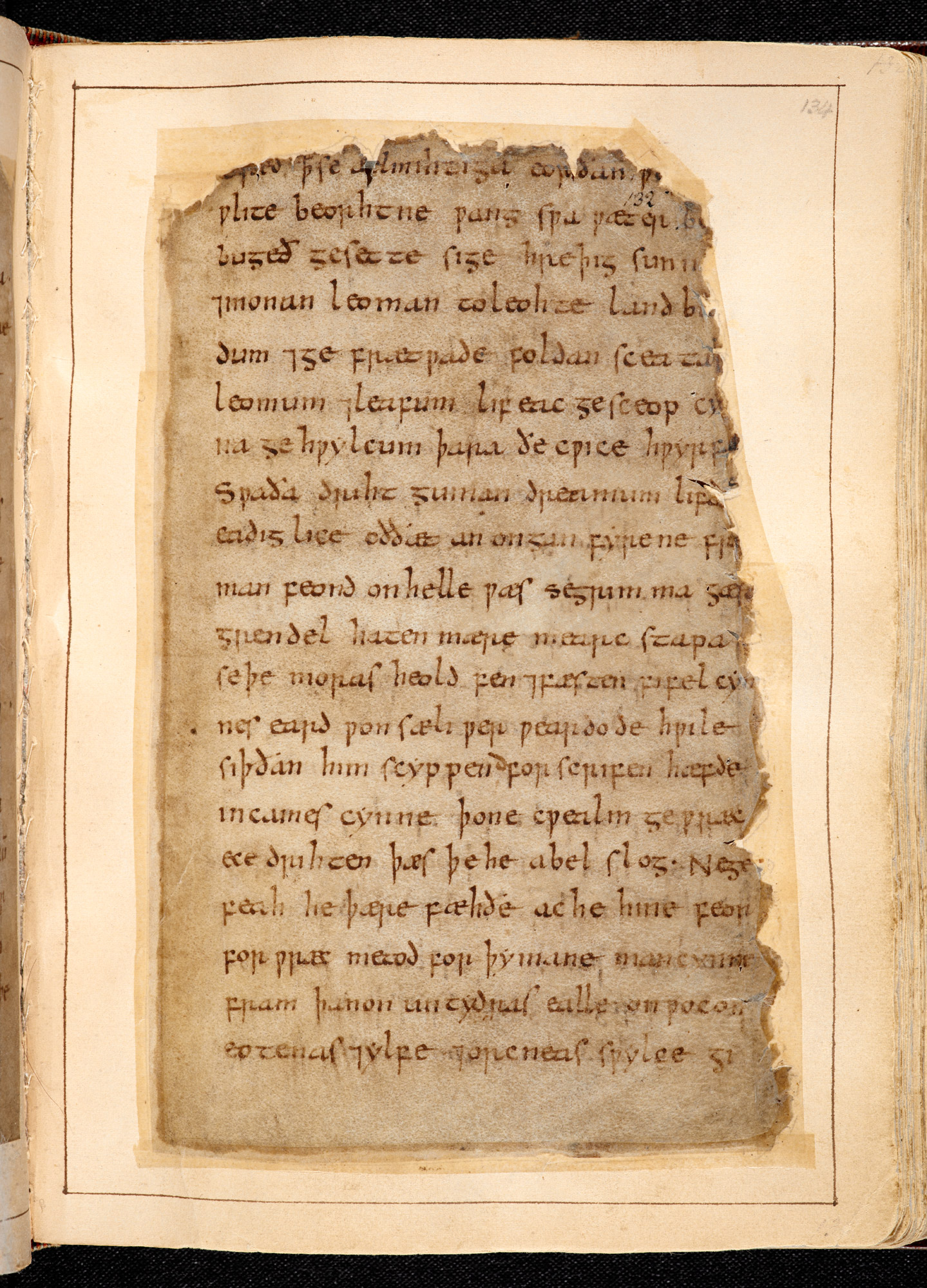 The Beowulf manuscript, folio 134r